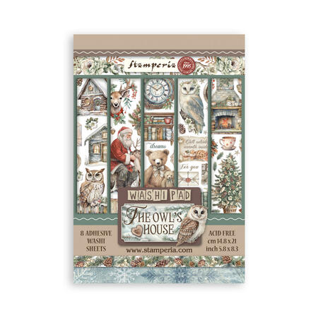 Washi pad 8 sheets A5 "The Owl's House"