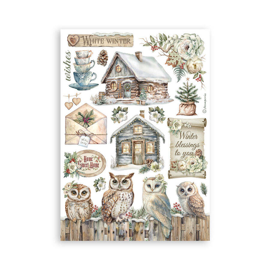 Washi pad 8 sheets A5 "The Owl's House"