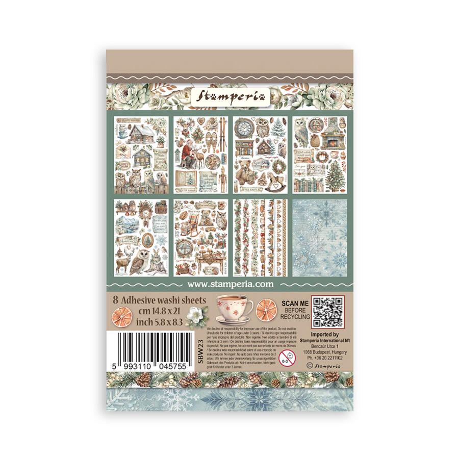Washi pad 8 sheets A5 "The Owl's House"