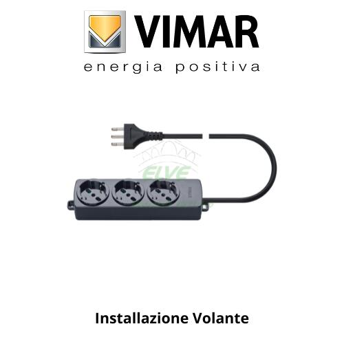 VIMAR - 01290.CC Presa multipla con cavo 3 universali nero