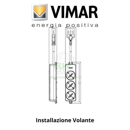VIMAR - 01290.CC.B Presa multipla con cavo 3 universali bianco