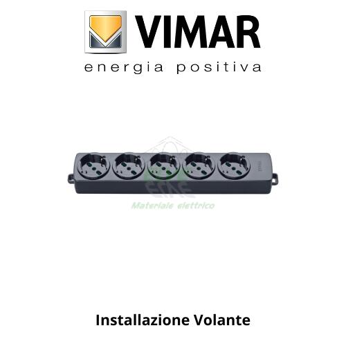 VIMAR - 01293.NC Presa multipla senza cavo 5 universali nero