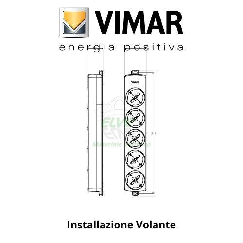 VIMAR - 01293.NC.R Presa multipla senza cavo 5 universali rosso