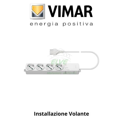 VIMAR - 1296.CC.B Presa multipla con cavo 4 universali ed interruttore bianco