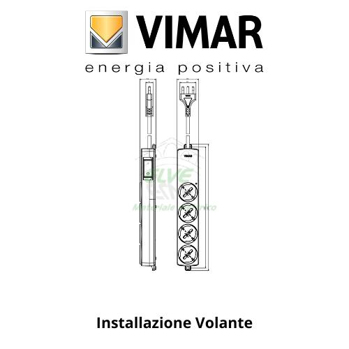 VIMAR - 1296.CC.B Presa multipla con cavo 4 universali ed interruttore bianco