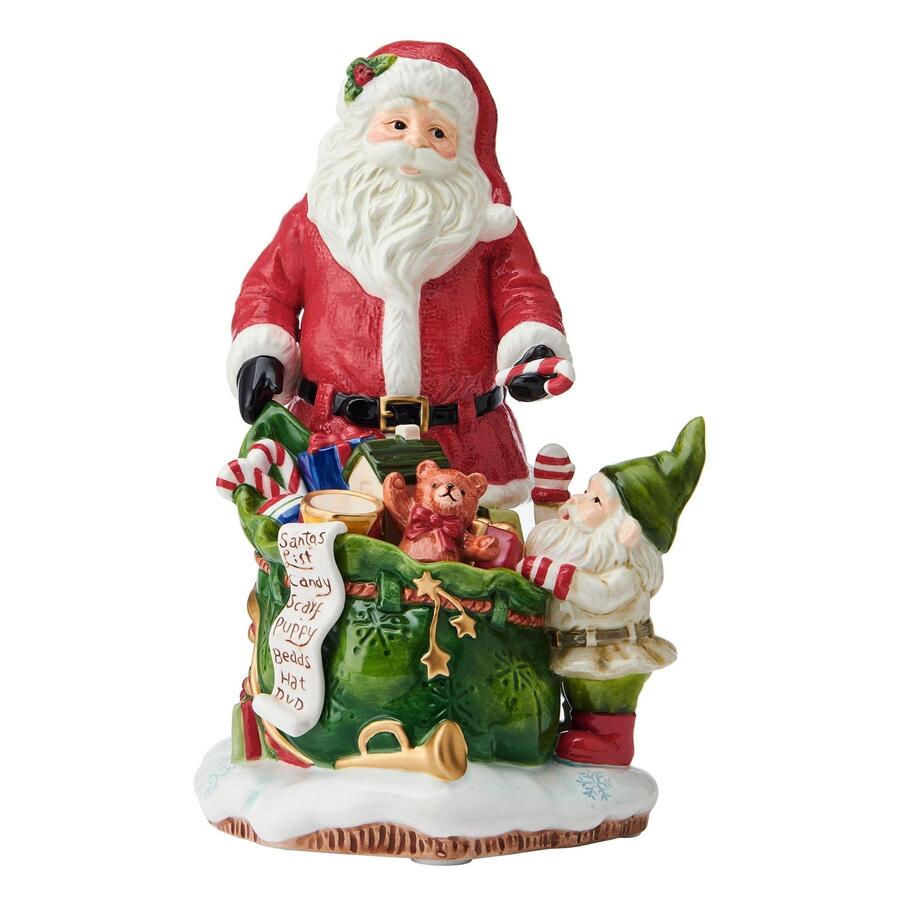 Lamart - Natale 2025 - Fitz&Floyd Babbo Natale con Sacchetto Regalo Grande (30 cm)