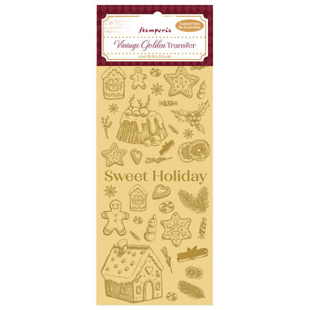 Vintage Golden Transfer Sweet Holiday