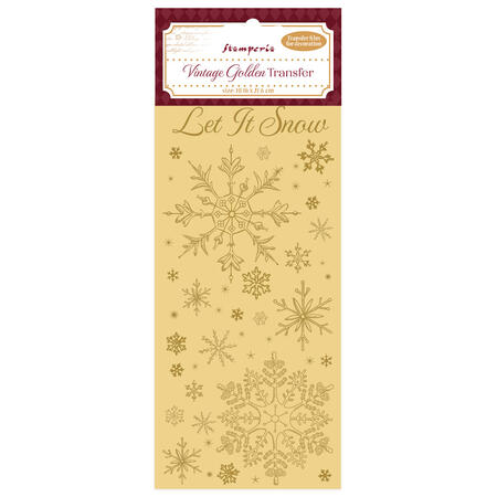 Vintage Golden Transfer Let it snow