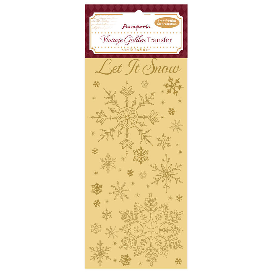 Vintage Golden Transfer Let it snow