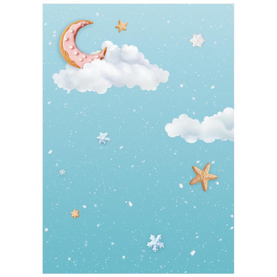 Selezione 8 carte di riso foto A6 Backgrounds Candy Christmas