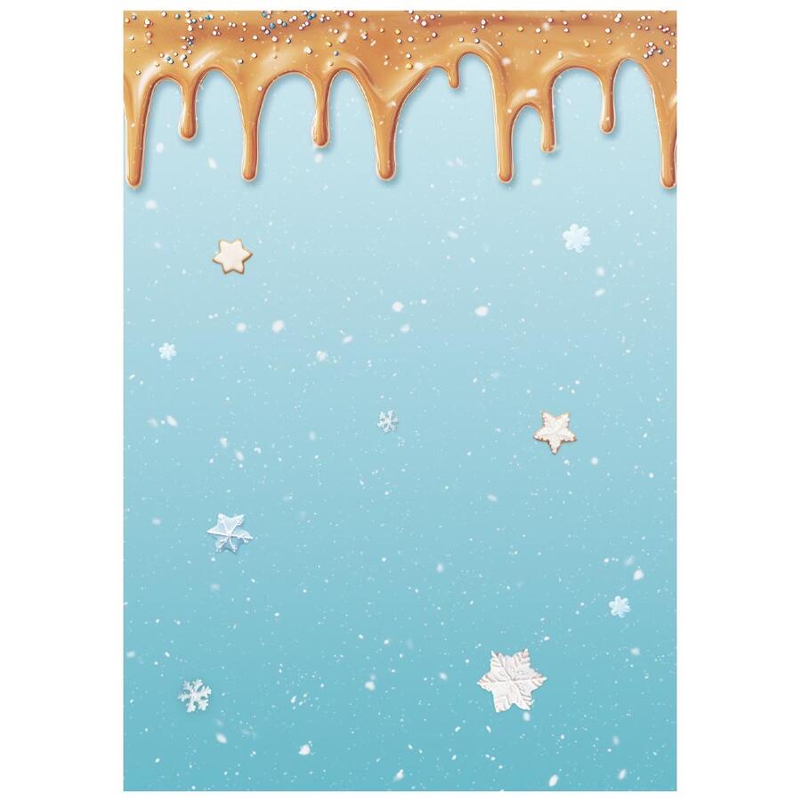 Selezione 8 carte di riso foto A6 Backgrounds Candy Christmas