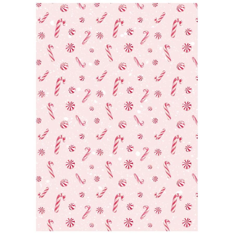 Selezione 8 carte di riso foto A6 Backgrounds Candy Christmas