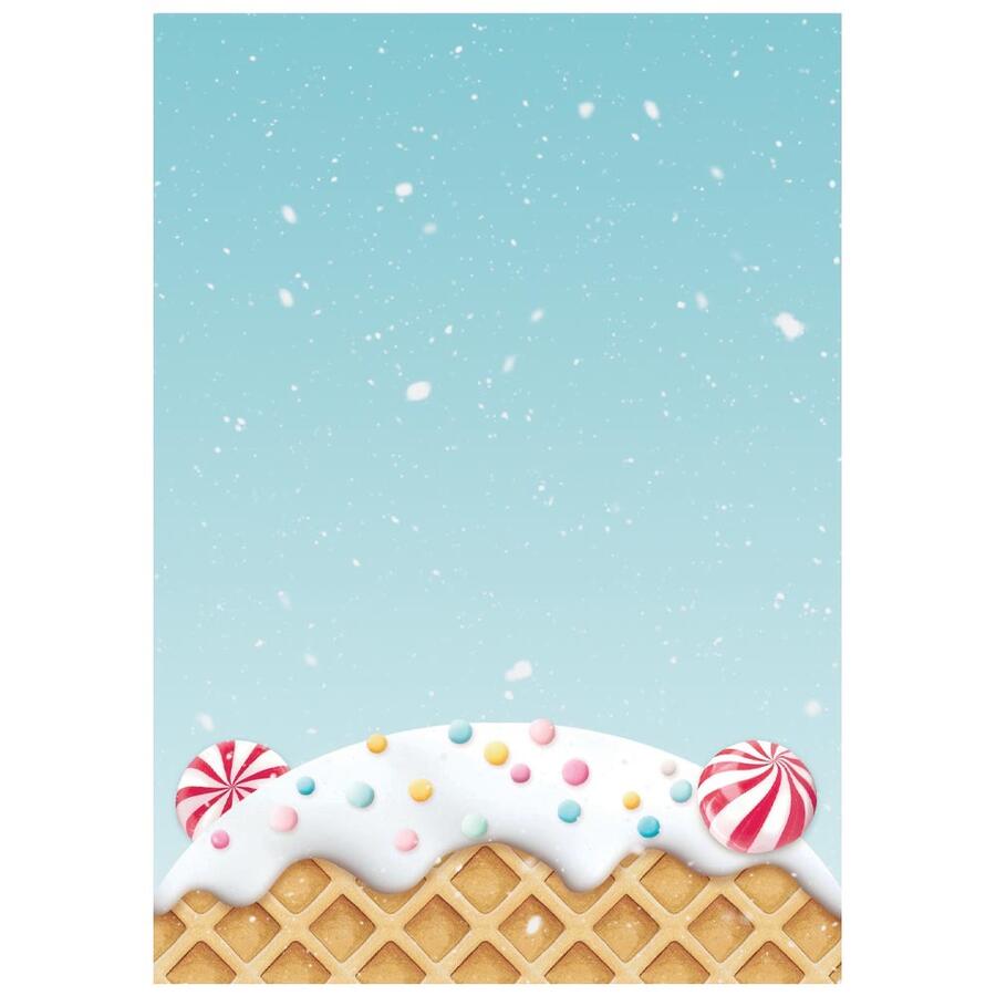 Selezione 8 carte di riso foto A6 Backgrounds Candy Christmas