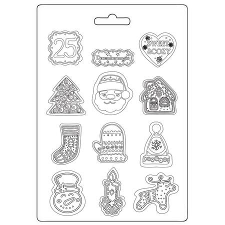 Stampo morbido sto A5 Candy Christmas elementi