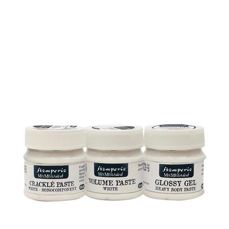 Selezione mixed media pasteVolume, Glossy, Crackle 50 ml