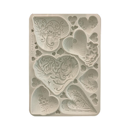 Stampo in silicone A5 Alice in Christmas cuori semplici