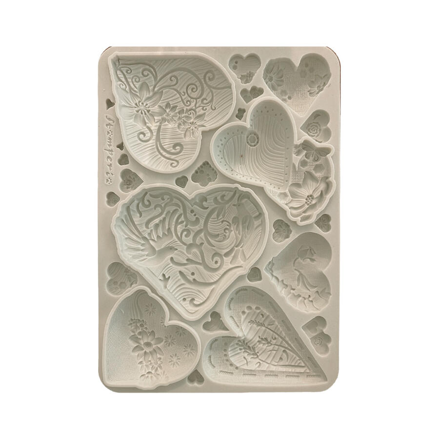 Stampo in silicone A5 Alice in Christmas cuori semplici