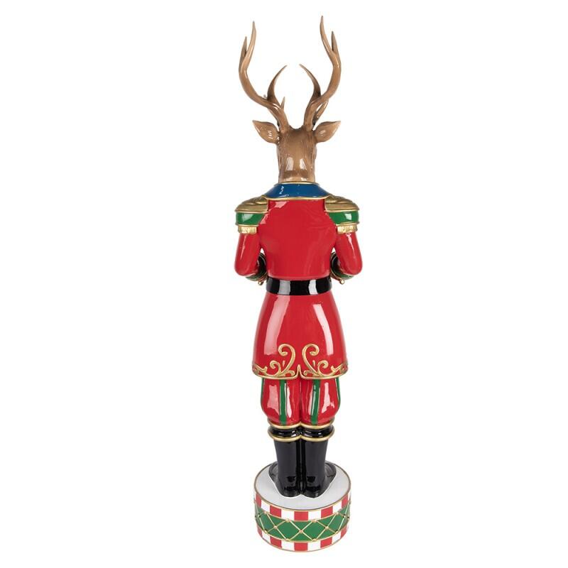 Clayre & Eef - Statuetta decorativa di Natale Cervo Tamburo 25x20x82 