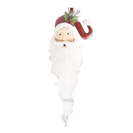 Clayre & Eef - Decorazione murale Babbo Natale 30x10x79 cm Bianco Rosso Metallo