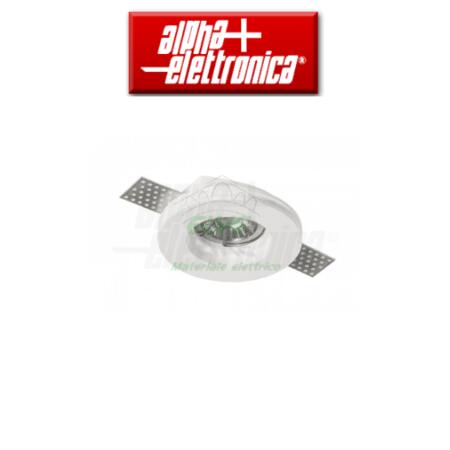 FARETTO DA INCASSO TONDO IN GESSO PER LAMPADINE D.51 BIANCO