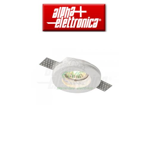 FARETTO DA INCASSO TONDO IN GESSO PER LAMPADINE D.51 BIANCO