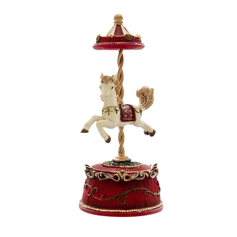 Clayre & Eef - Carillon Cavallo Ø 9x21 cm Rosso