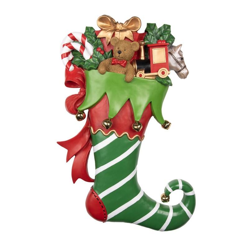 Clayre & Eef - Decorazione murale Calze di Natale 54x12x78 cm 