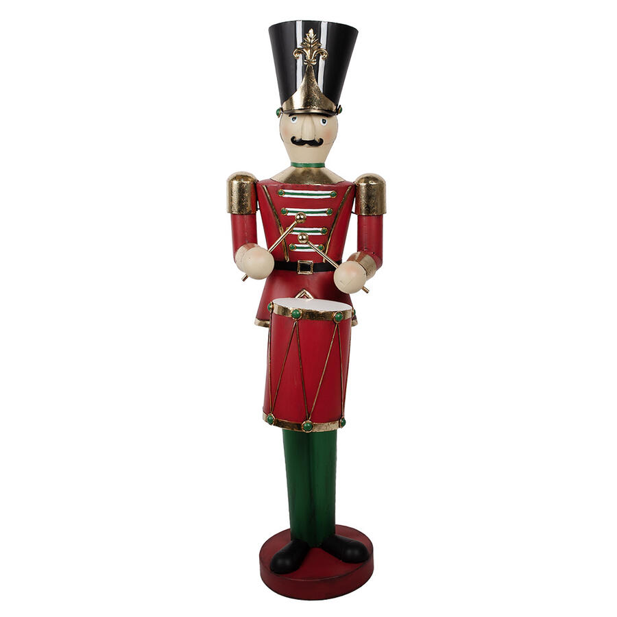 Clayre & Eef - Statuetta decorativa di Natale Schiaccianoci 30x28x128 cm Verde Metallo