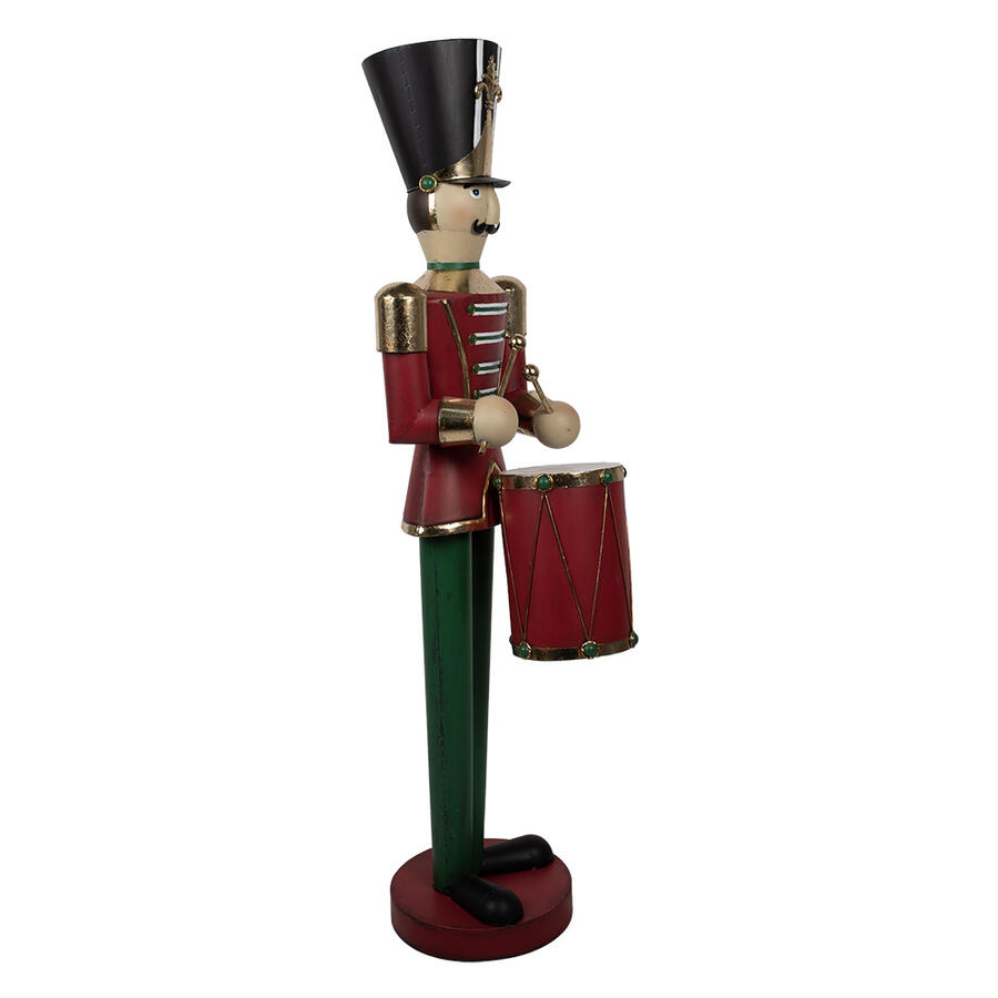 Clayre & Eef - Statuetta decorativa di Natale Schiaccianoci 30x28x128 cm Verde Metallo