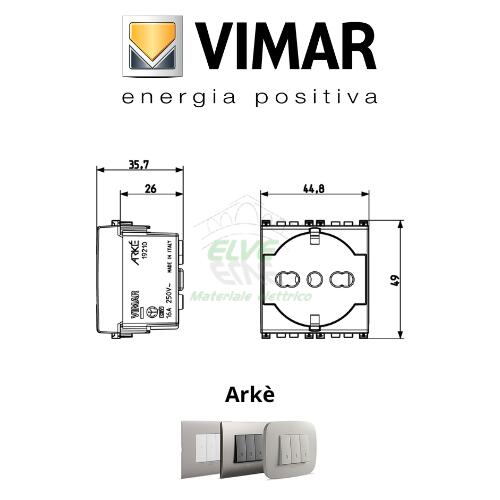 VIMAR - 19210.B ARKE' Presa 2P+T 16A universale bianco