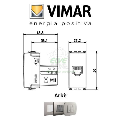 VIMAR - 19320.B ARKE' Presa RJ11 6/4 bianco
