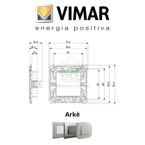 VIMAR - 19602 ARKE' Supporto 2 moduli con graffe