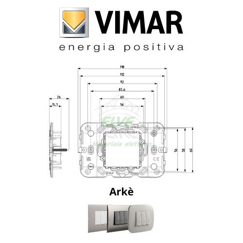 VIMAR - 19612 ARKE' Supporto 2 moduli centrali per scatola 503