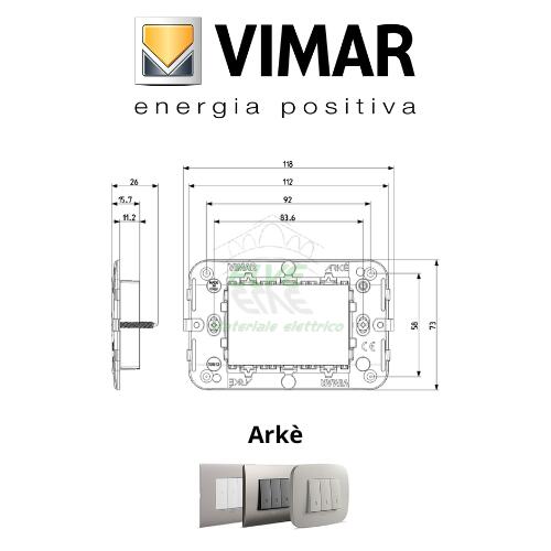 VIMAR - 19613 ARKE' Supporto 3 moduli