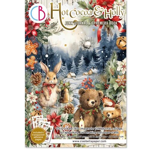 Junk Journal Ephemera Book Hot Cocoa & Holly