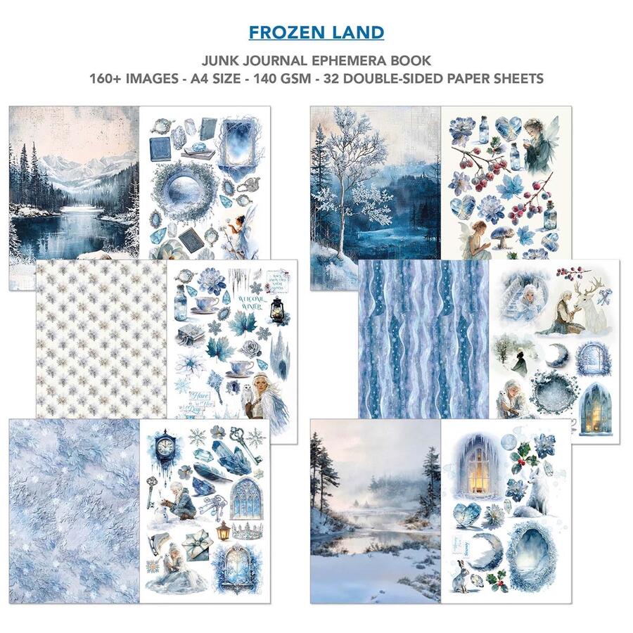 Junk Journal Ephemera Book Frozen Land