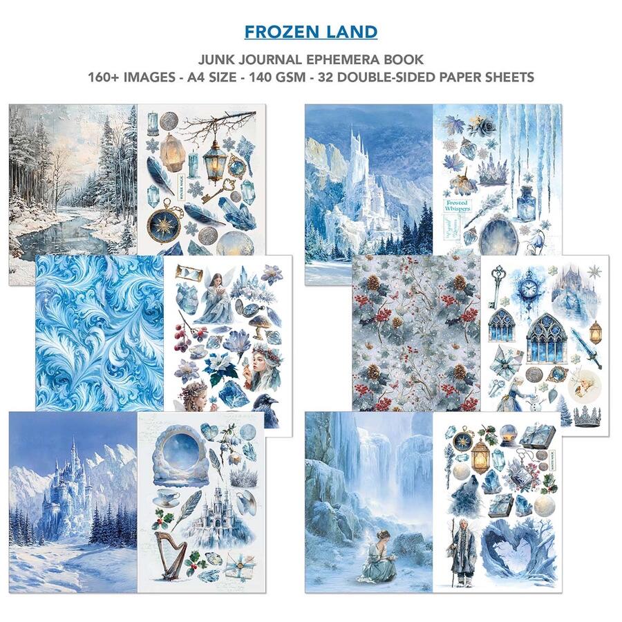 Junk Journal Ephemera Book Frozen Land