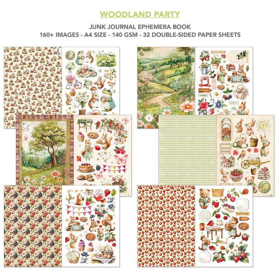 Junk Journal Ephemera Book Woodland Party