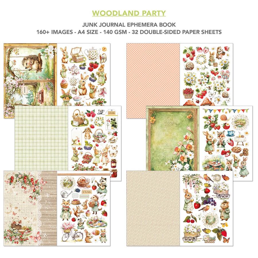 Junk Journal Ephemera Book Woodland Party