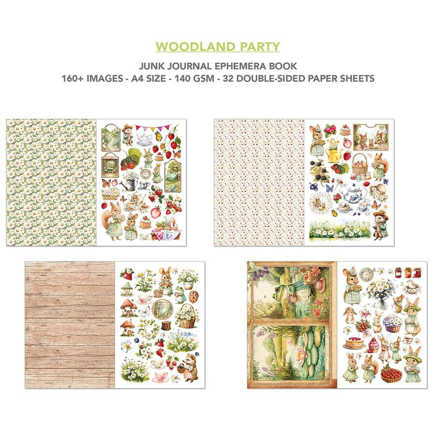 Junk Journal Ephemera Book Woodland Party