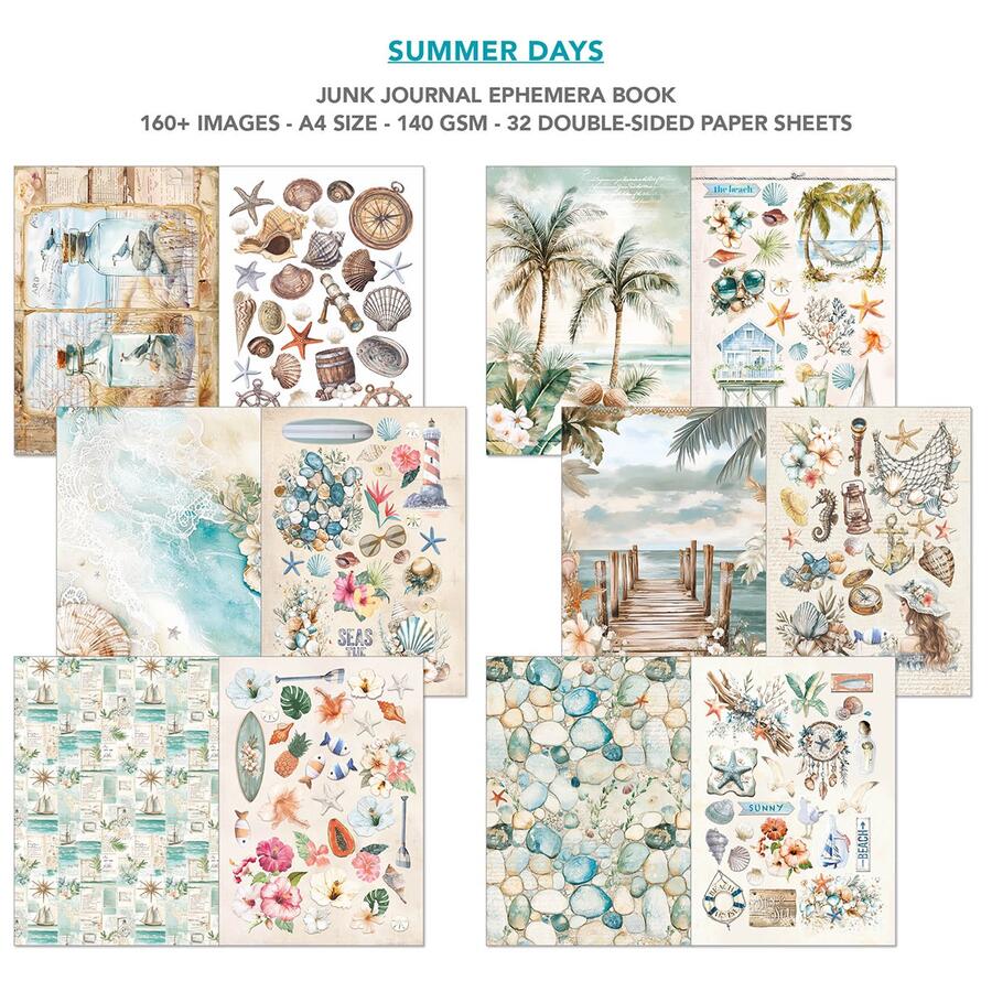 Junk Journal Ephemera Book Summer Days