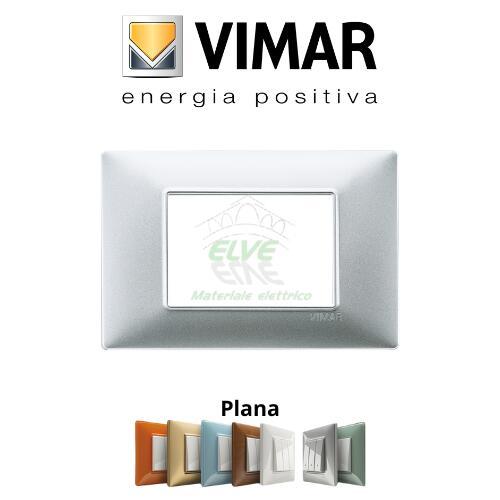VIMAR - 14653.20 PLANA Placca 3 moduli argento opaco