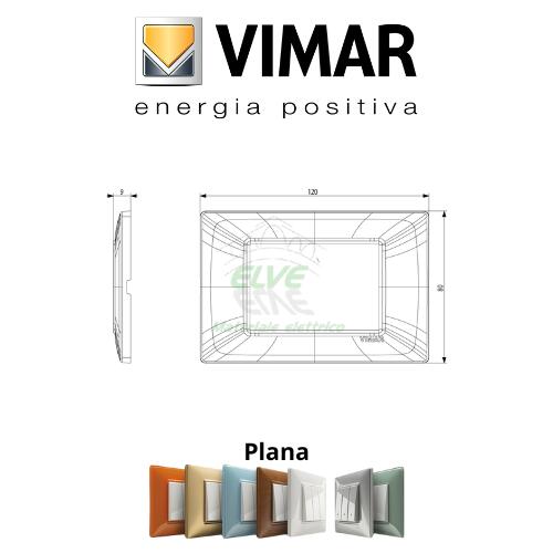 VIMAR - 14653.20 PLANA Placca 3 moduli argento opaco