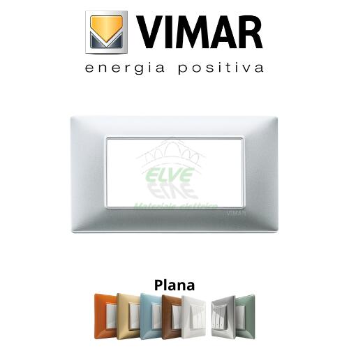 VIMAR - 14654.20 PLANA Placca 4 moduli argento opaco