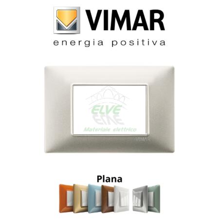 VIMAR - 14653.21 PLANA Placca 3 moduli nichel opaco