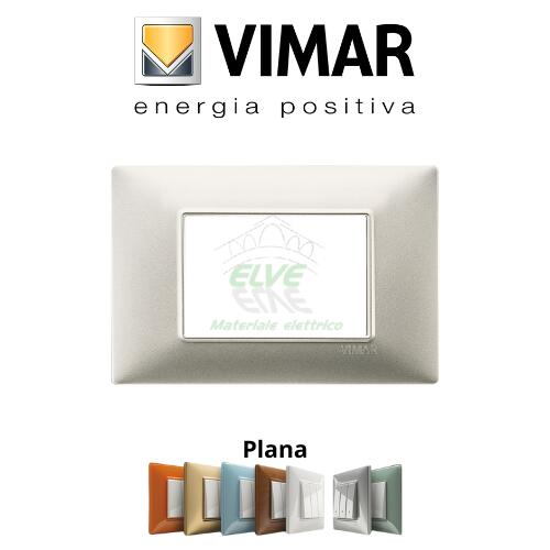 VIMAR - 14653.21 PLANA Placca 3 moduli nichel opaco