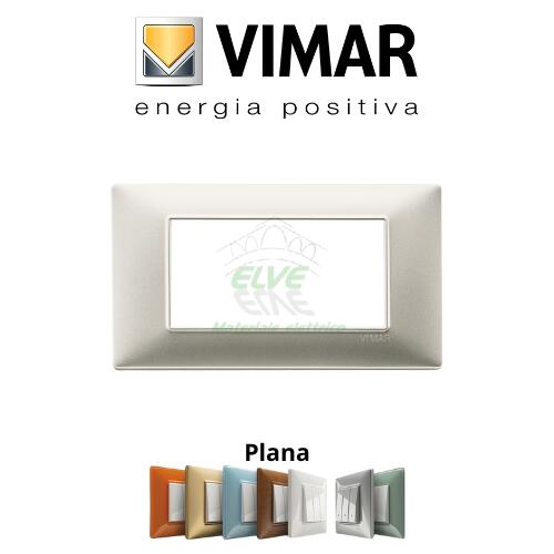 VIMAR - 14654.21 PLANA Placca 4 moduli nichel opaco