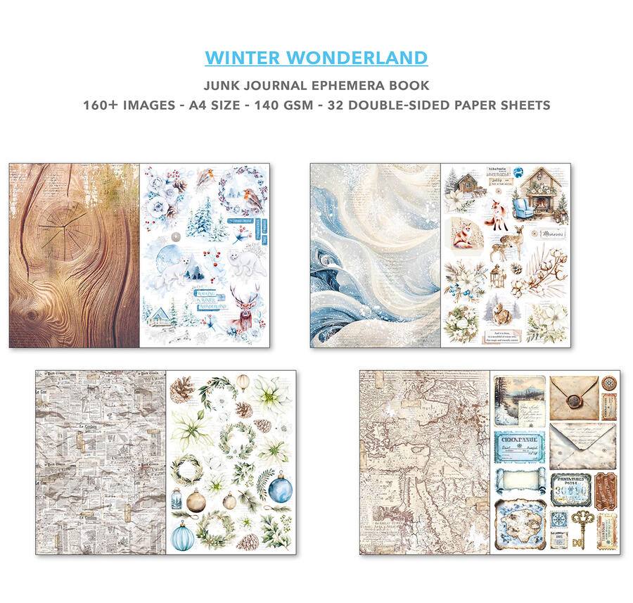 Junk Journal Ephemera Winter Wonderland