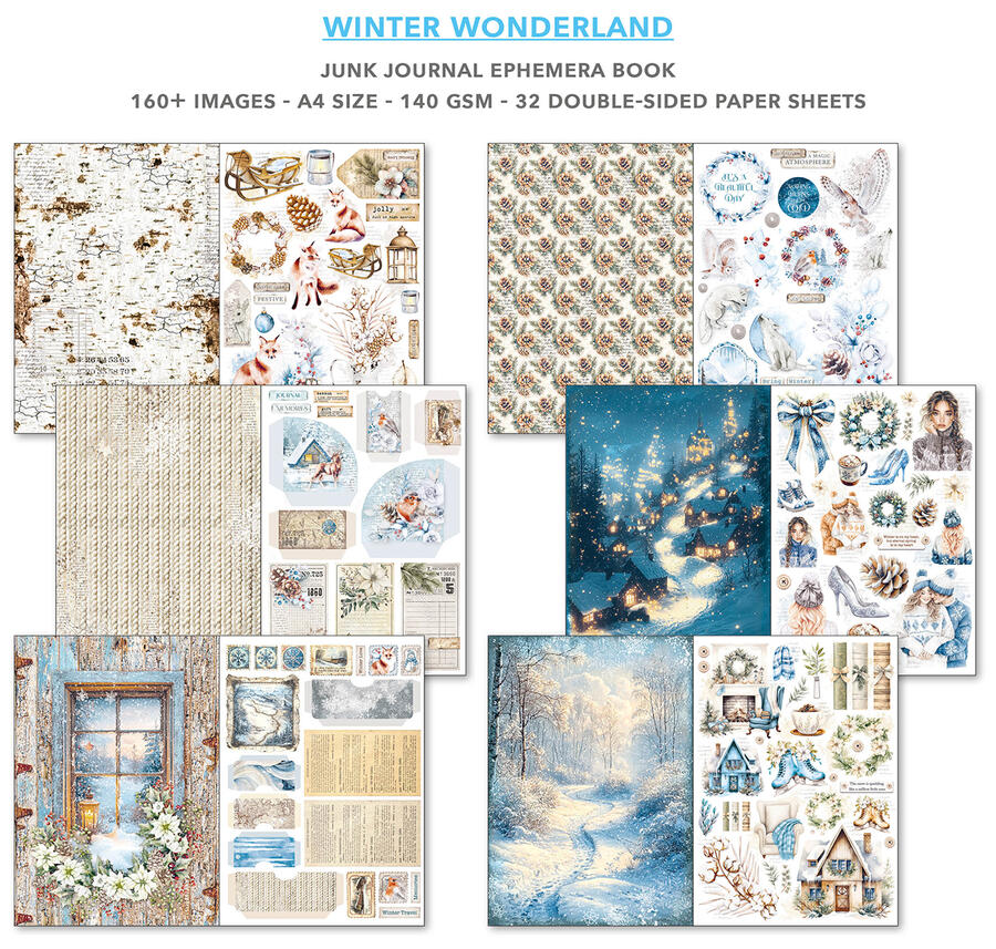 Junk Journal Ephemera Winter Wonderland