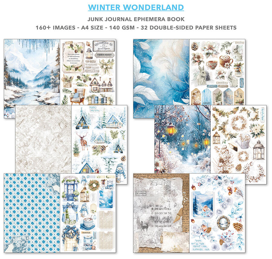 Junk Journal Ephemera Winter Wonderland
